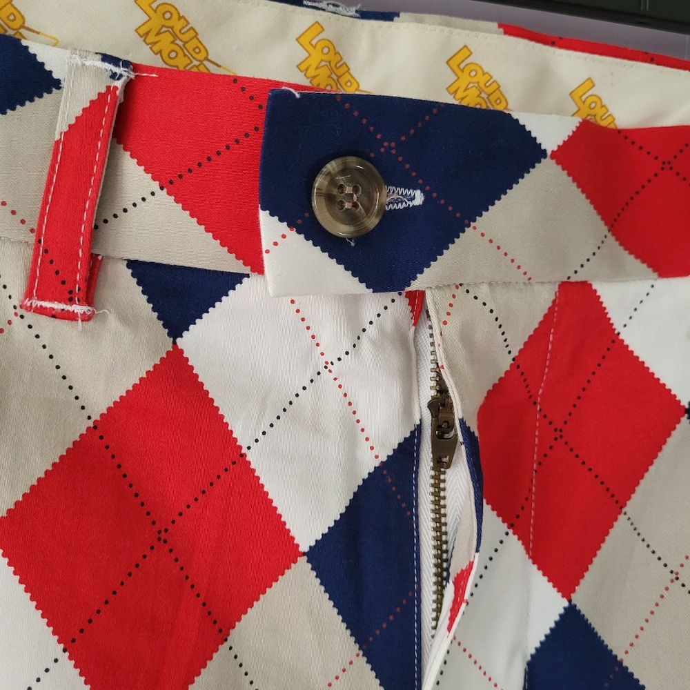 Loudmouth Harlequin Golf Pants Diamond Dixie Print 40×32 - Picture 5 of 8